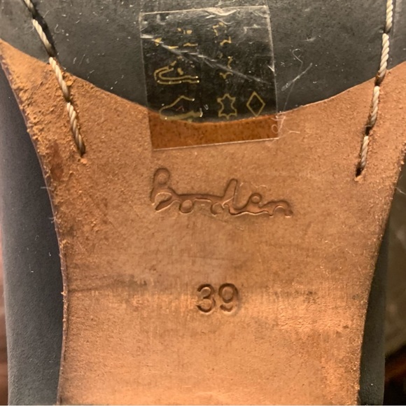 Boden Genuine Leather Wood Block Stacked Heel Calf-Hair Ankle Booties Size 39 - Picture 12 of 16